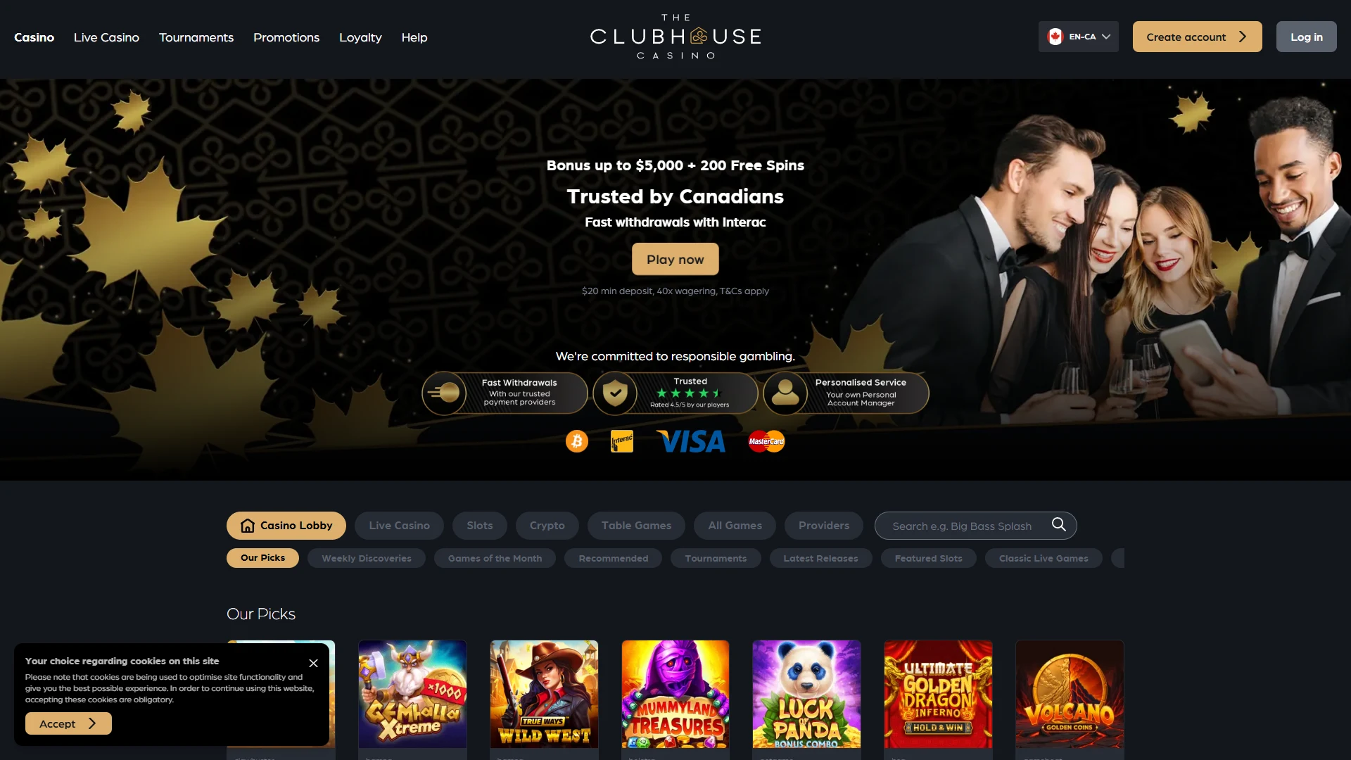 Clubhouse homepage
